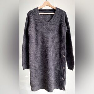 Very Moda sweater dress acrylic alpaca mohair blend side buttons NWOT size XS